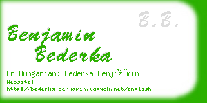 benjamin bederka business card